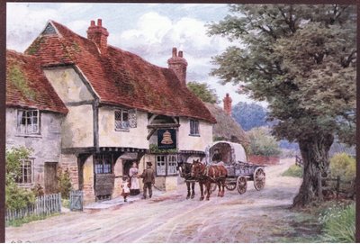 The Bell Inn, Waltham St Lawrence, from The Cottages and the Village Life of Rural England published by Dent & Sons Limited, 1912 by Alfred Robert Quinton